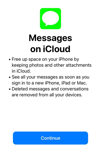 ios 11 messages on icloud page